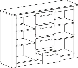 Комод 1395 "Элана" спальня Дуб сонома